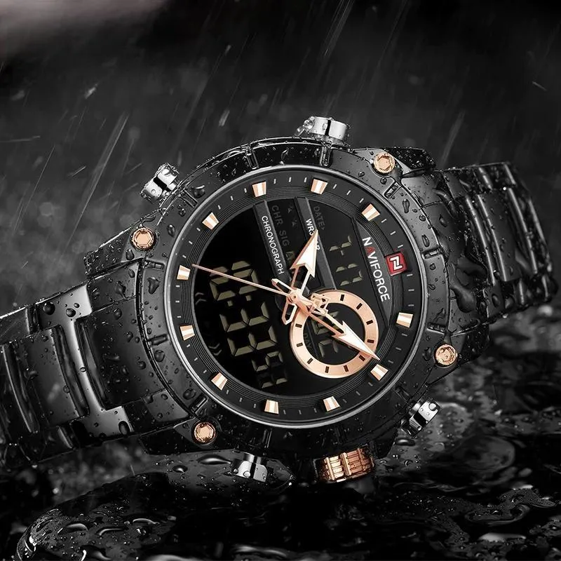 Watches for Men Luxury Dual Display Digital Sport Male Watch Chronograph Quartz Wristwatch