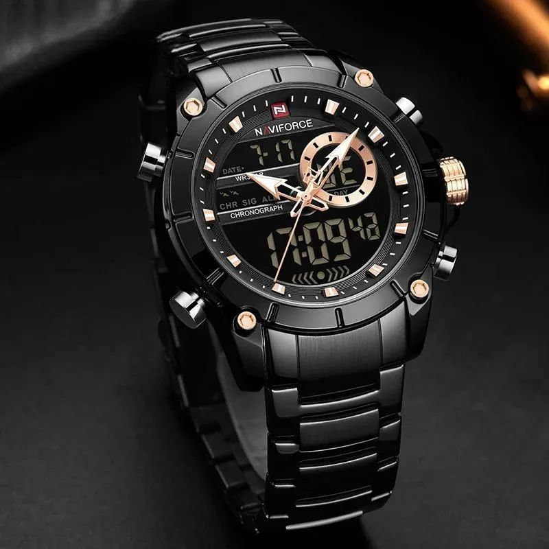 Watches for Men Luxury Dual Display Digital Sport Male Watch Chronograph Quartz Wristwatch