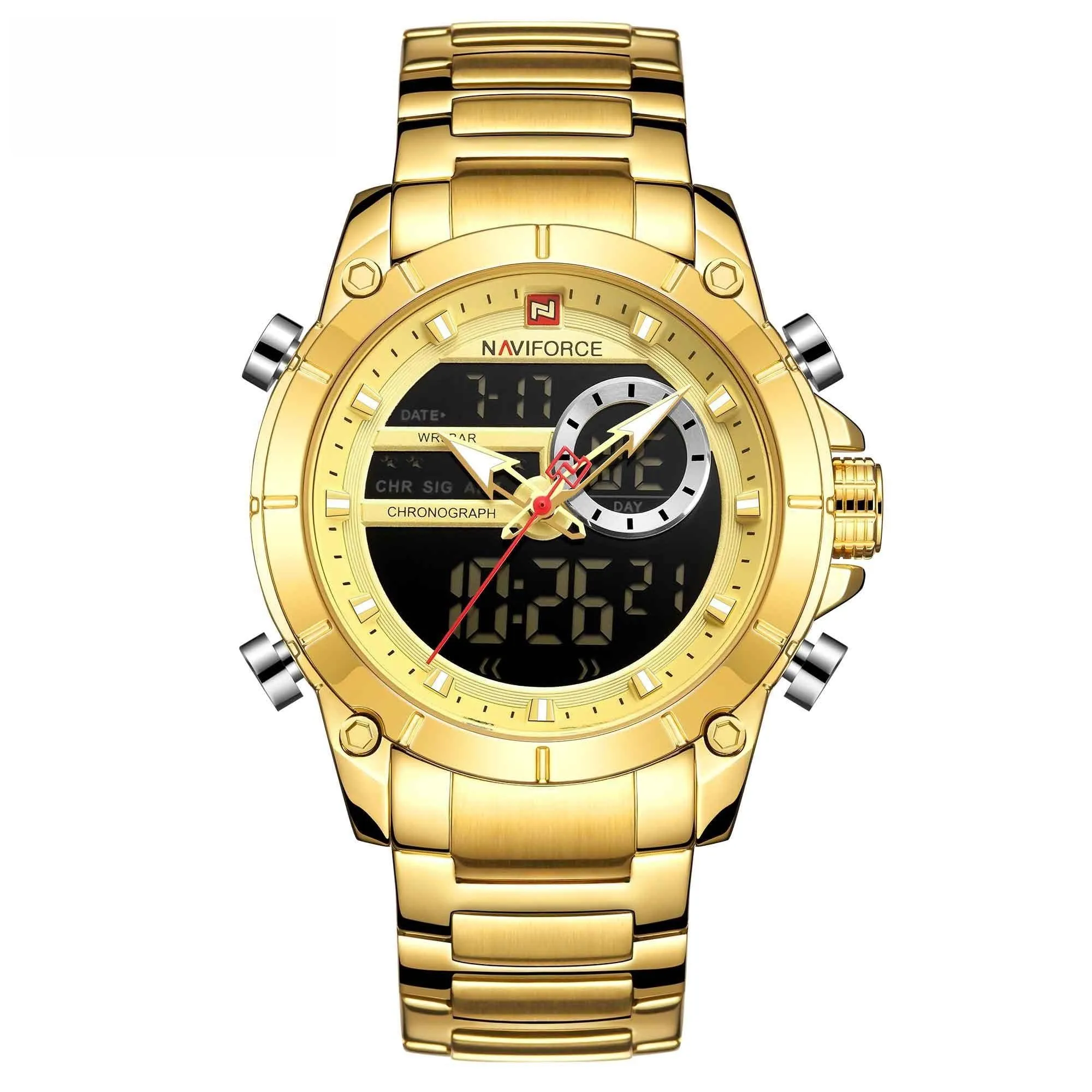 Watches for Men Luxury Dual Display Digital Sport Male Watch Chronograph Quartz Wristwatch