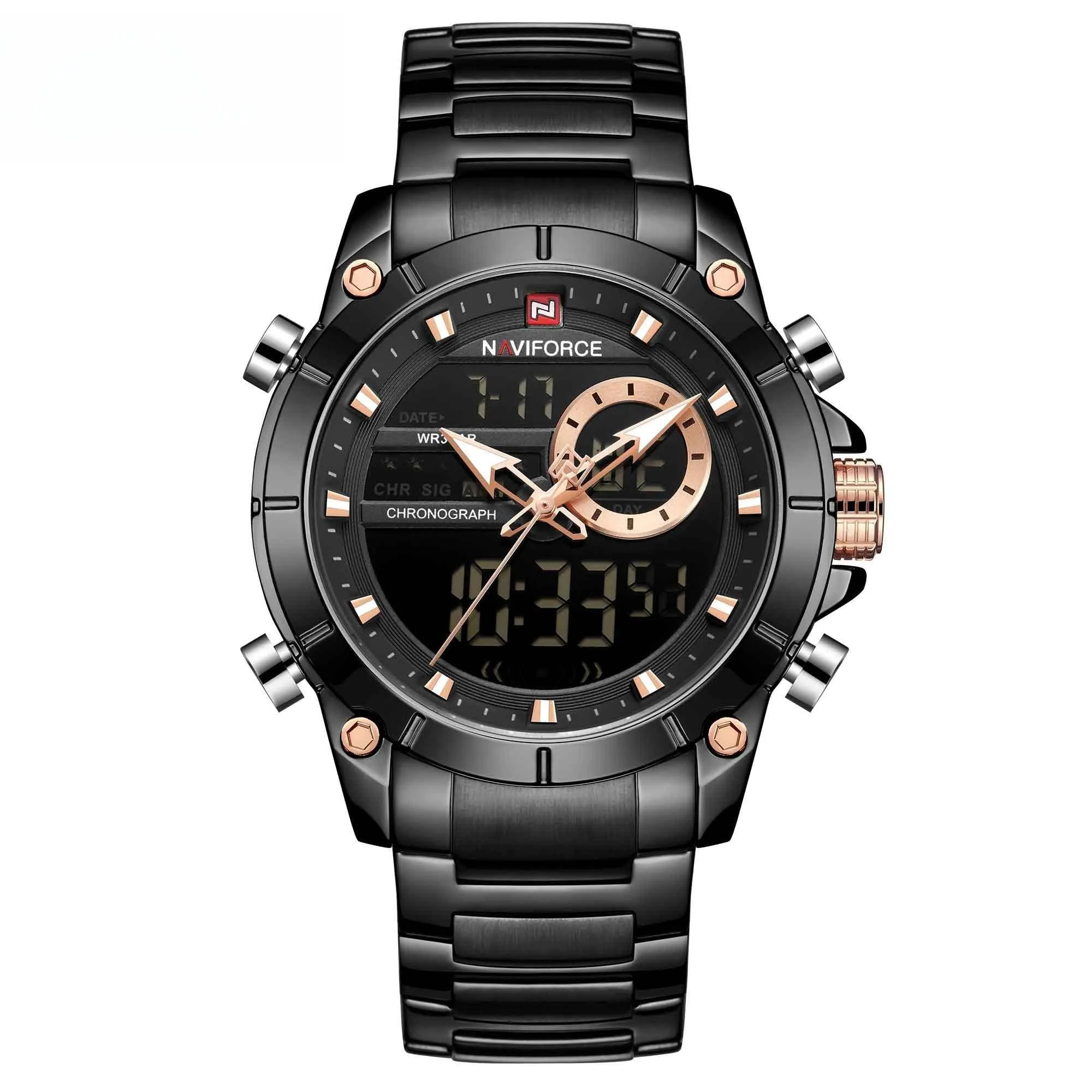 Watches for Men Luxury Dual Display Digital Sport Male Watch Chronograph Quartz Wristwatch