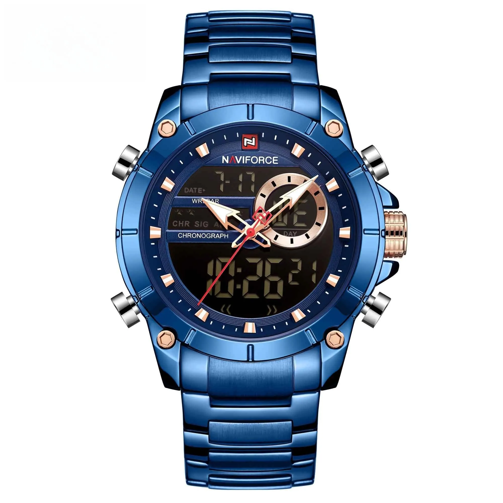 Watches for Men Luxury Dual Display Digital Sport Male Watch Chronograph Quartz Wristwatch