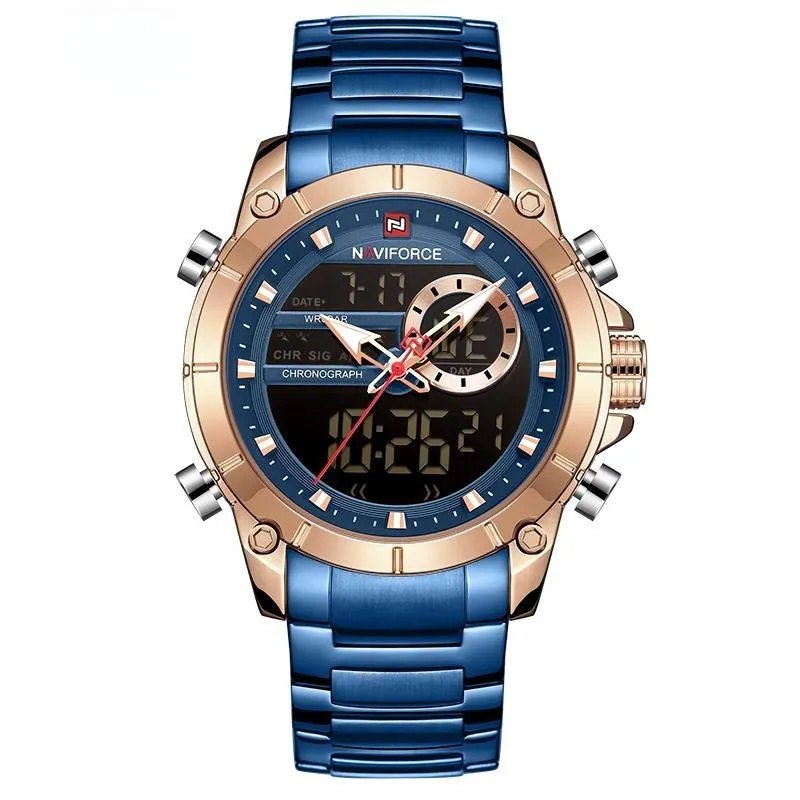 Watches for Men Luxury Dual Display Digital Sport Male Watch Chronograph Quartz Wristwatch