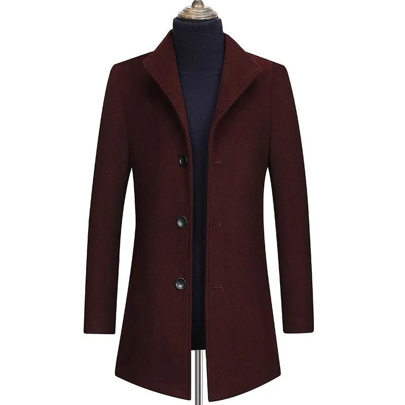 West Louis™ Winter Executive Business-Men Woolen Long Trench Coat