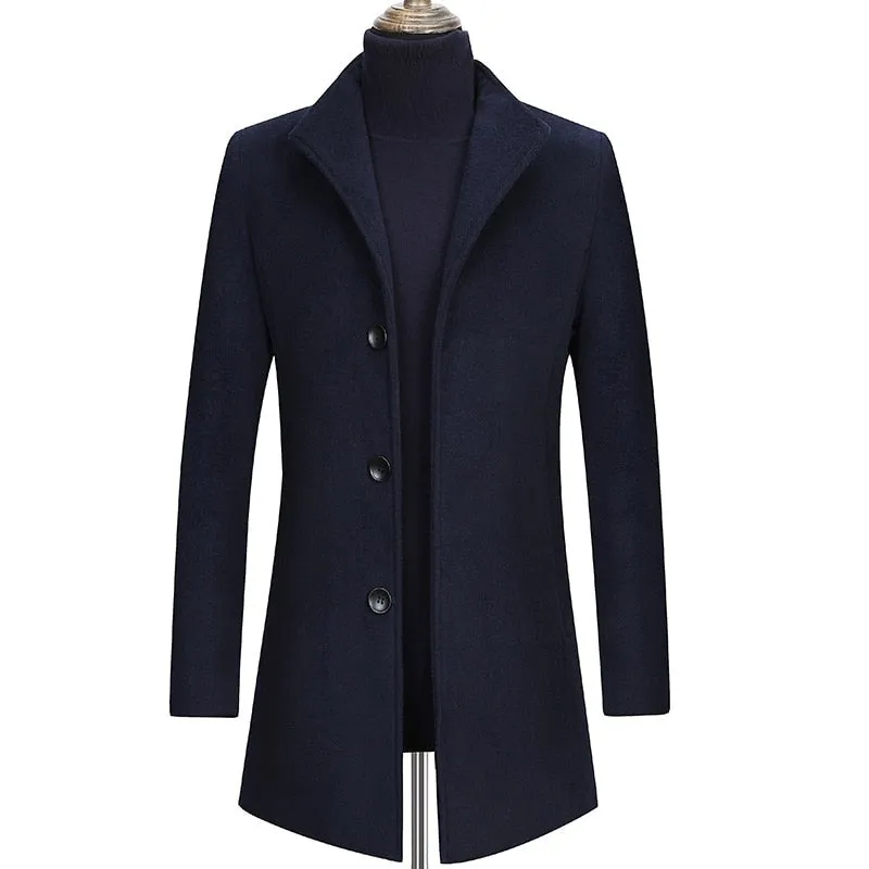 West Louis™ Winter Executive Business-Men Woolen Long Trench Coat