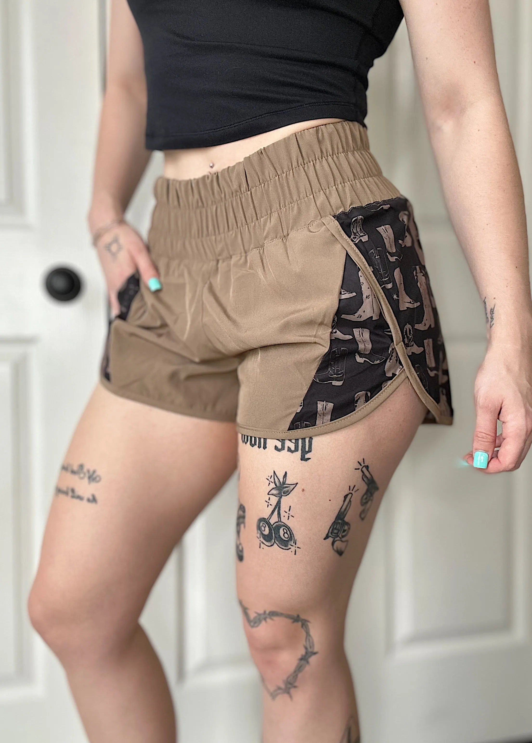 Western Athletic Shorts (Cowboy Boot)