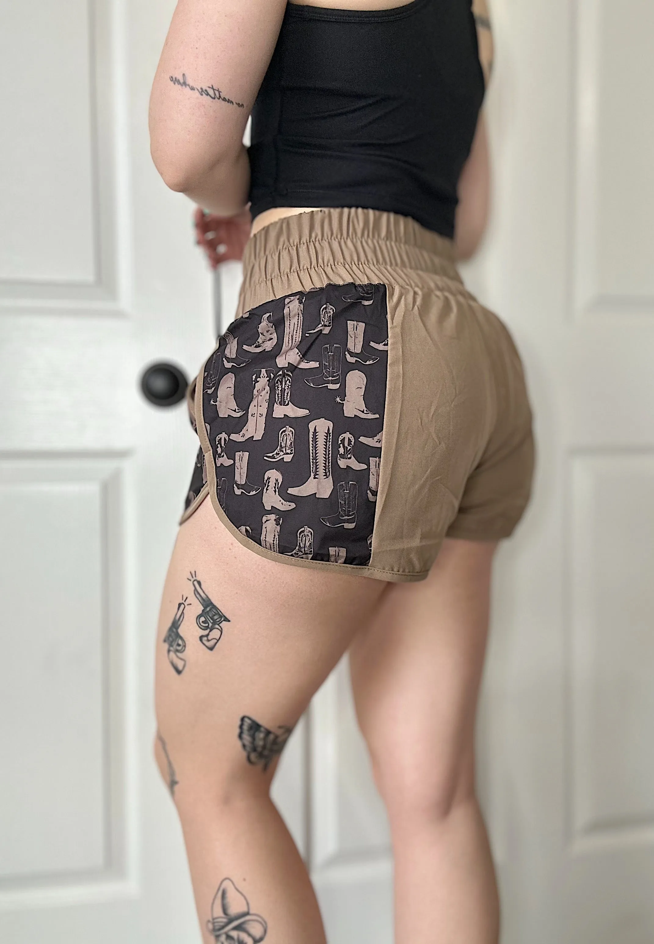 Western Athletic Shorts (Cowboy Boot)