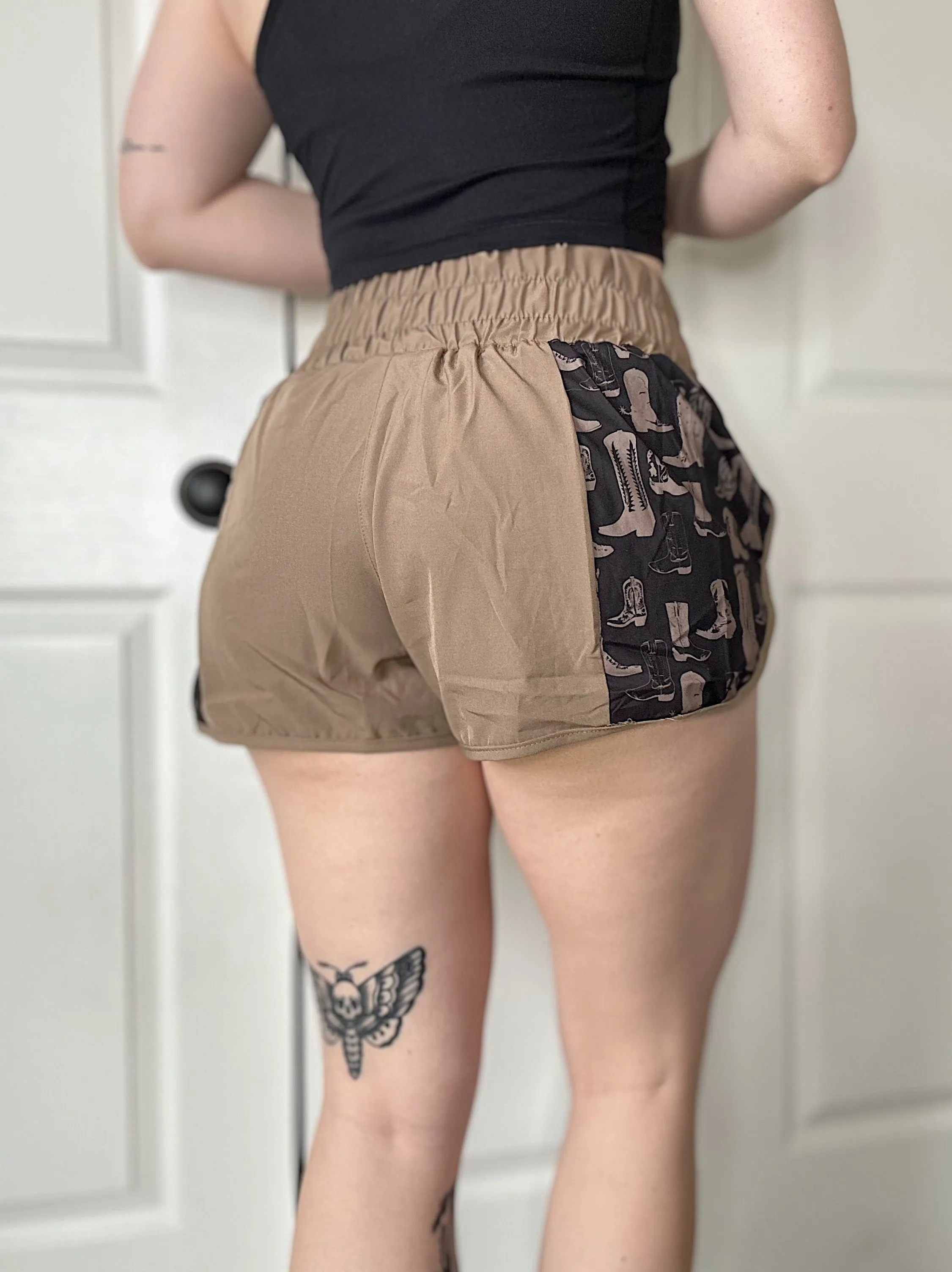 Western Athletic Shorts (Cowboy Boot)