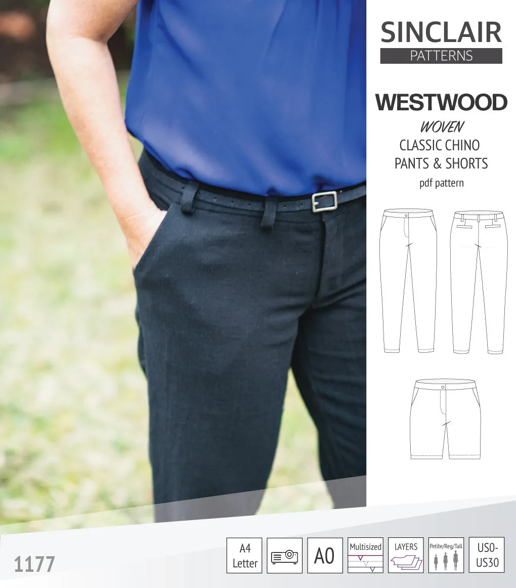 Westwood classic chino trousers for woven fabrics (PDF)