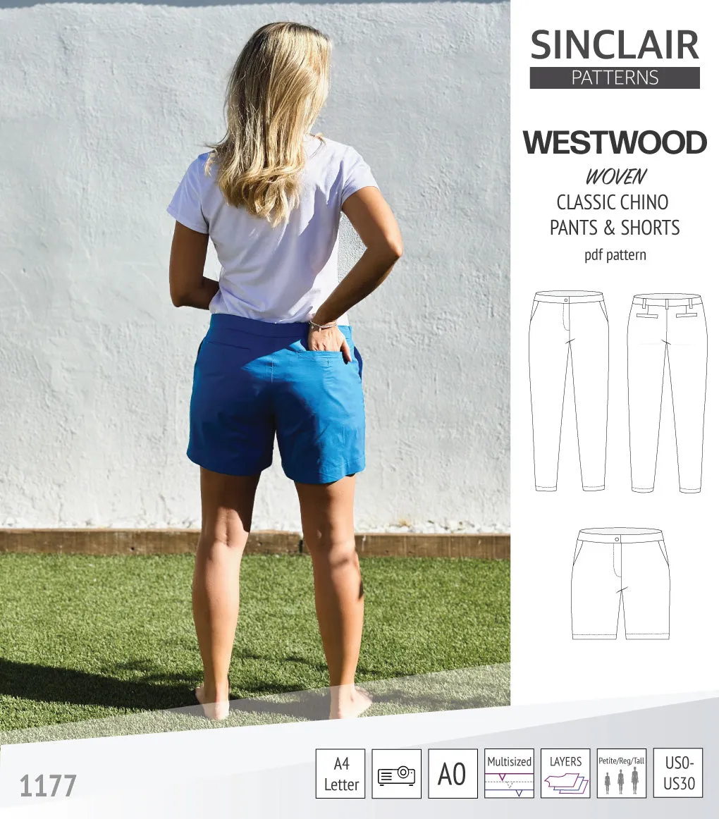 Westwood classic chino trousers for woven fabrics (PDF)