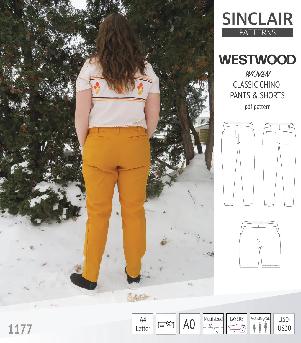 Westwood classic chino trousers for woven fabrics (PDF)