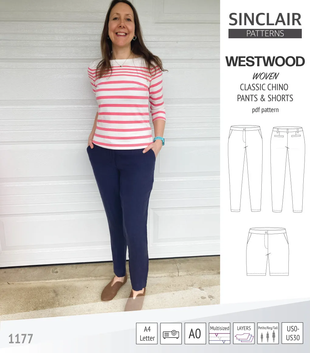 Westwood classic chino trousers for woven fabrics (PDF)