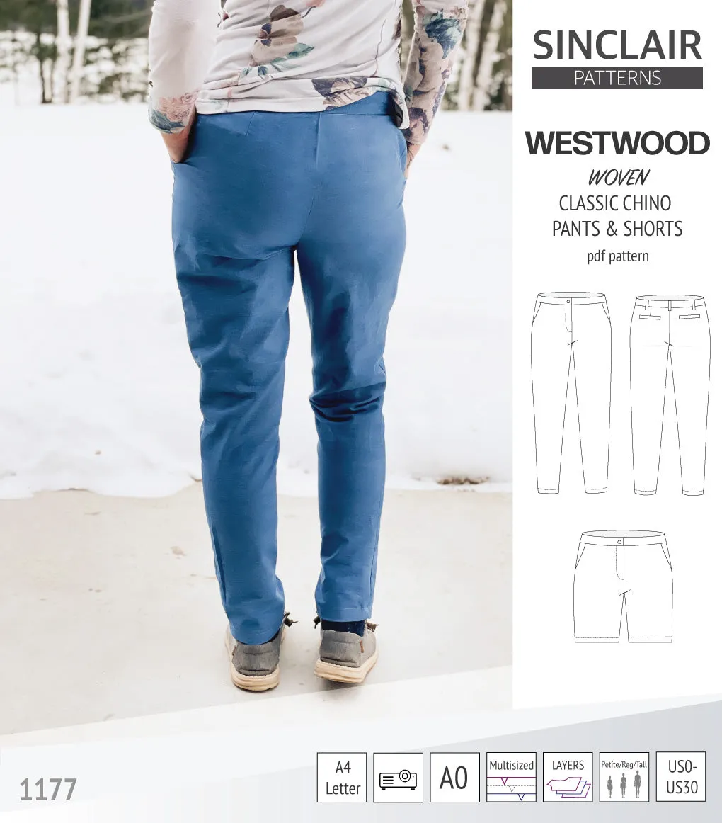 Westwood classic chino trousers for woven fabrics (PDF)