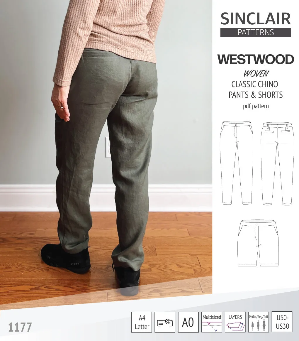 Westwood classic chino trousers for woven fabrics (PDF)
