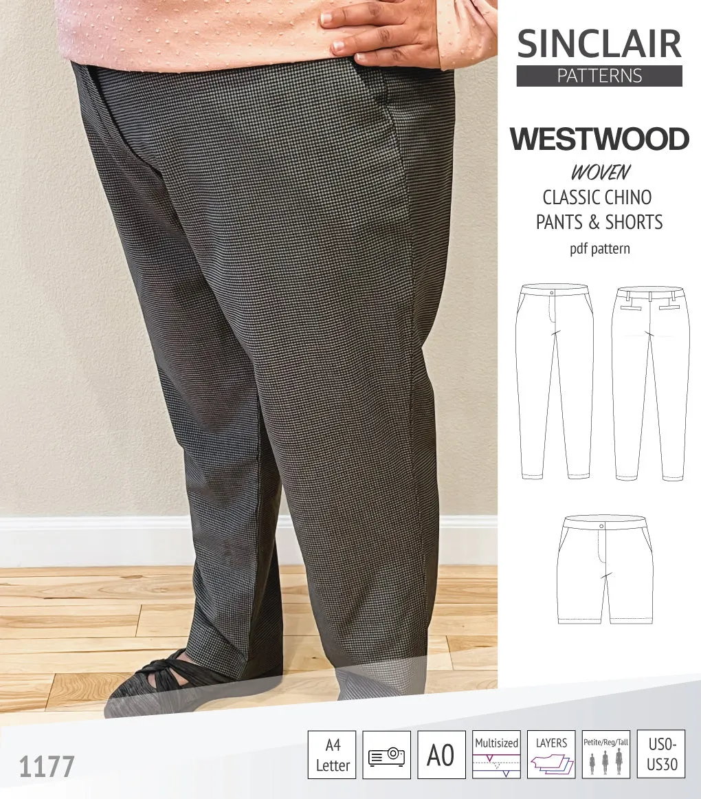 Westwood classic chino trousers for woven fabrics (PDF)