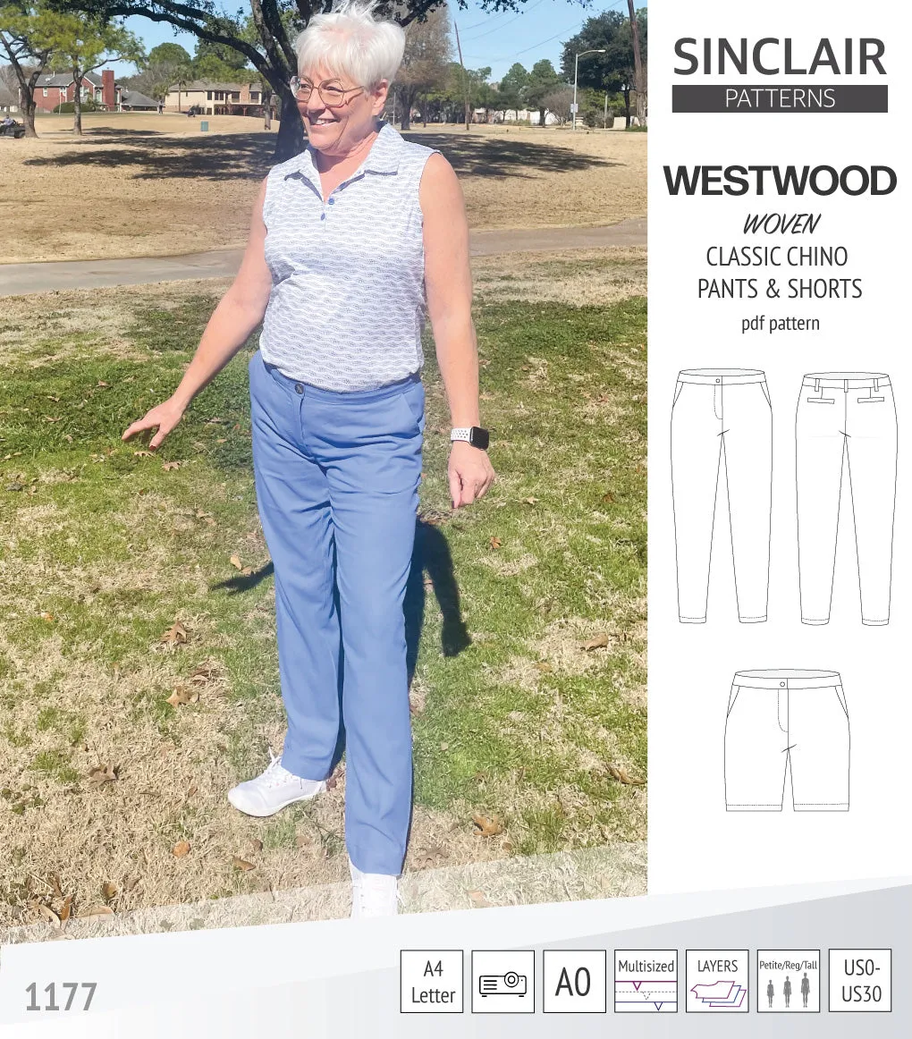 Westwood classic chino trousers for woven fabrics (PDF)