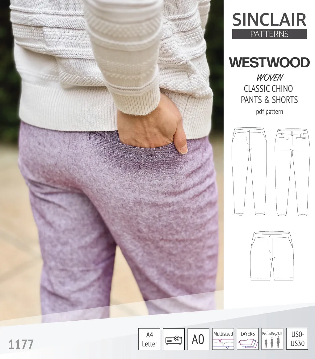 Westwood classic chino trousers for woven fabrics (PDF)