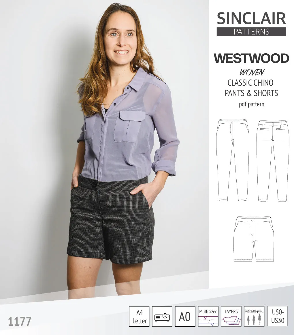 Westwood classic chino trousers for woven fabrics (PDF)
