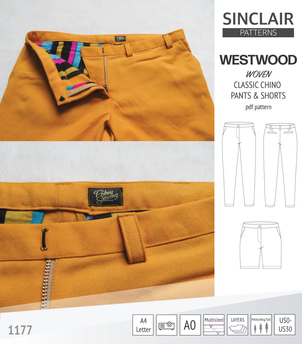 Westwood classic chino trousers for woven fabrics (PDF)