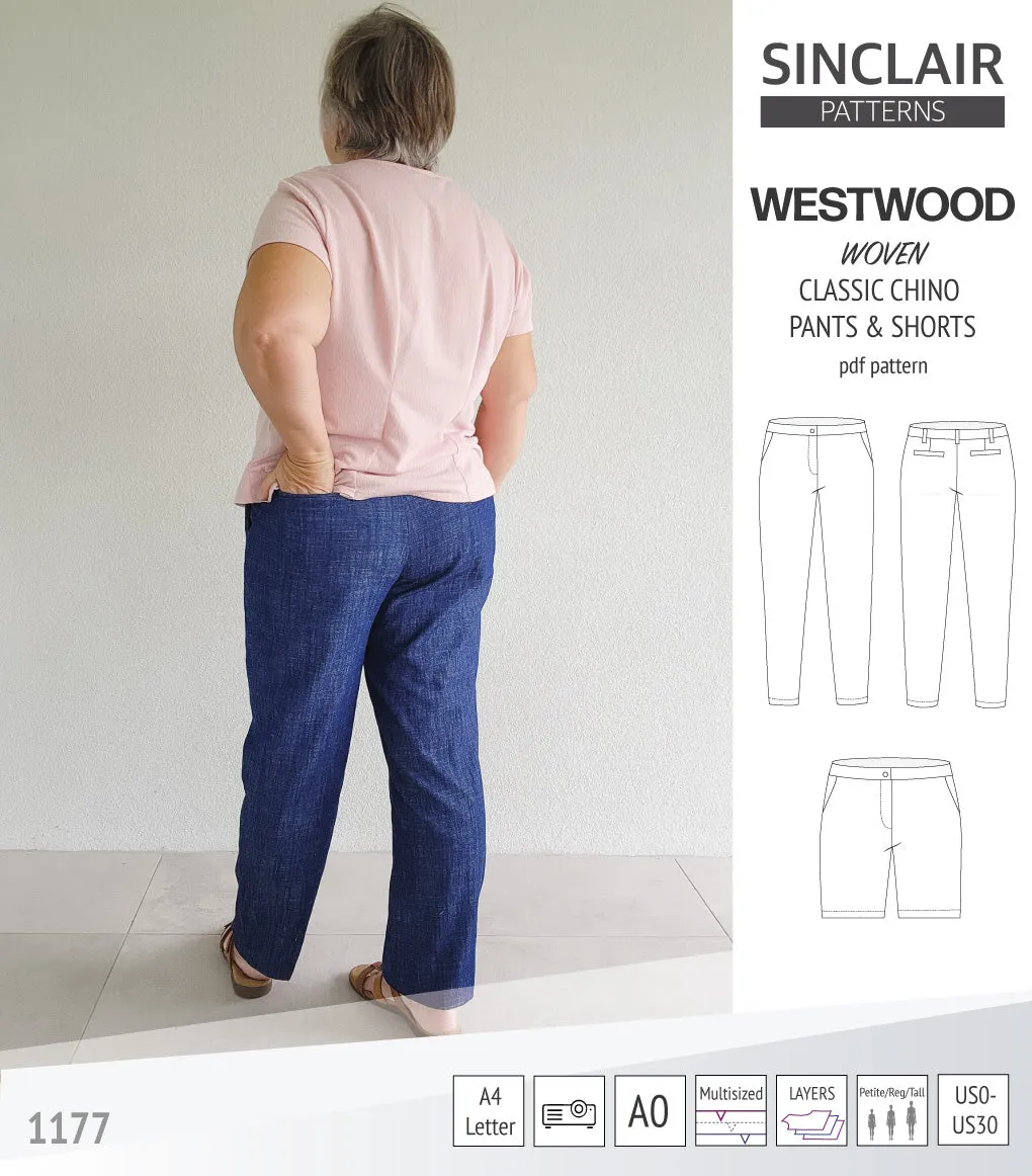 Westwood classic chino trousers for woven fabrics (PDF)