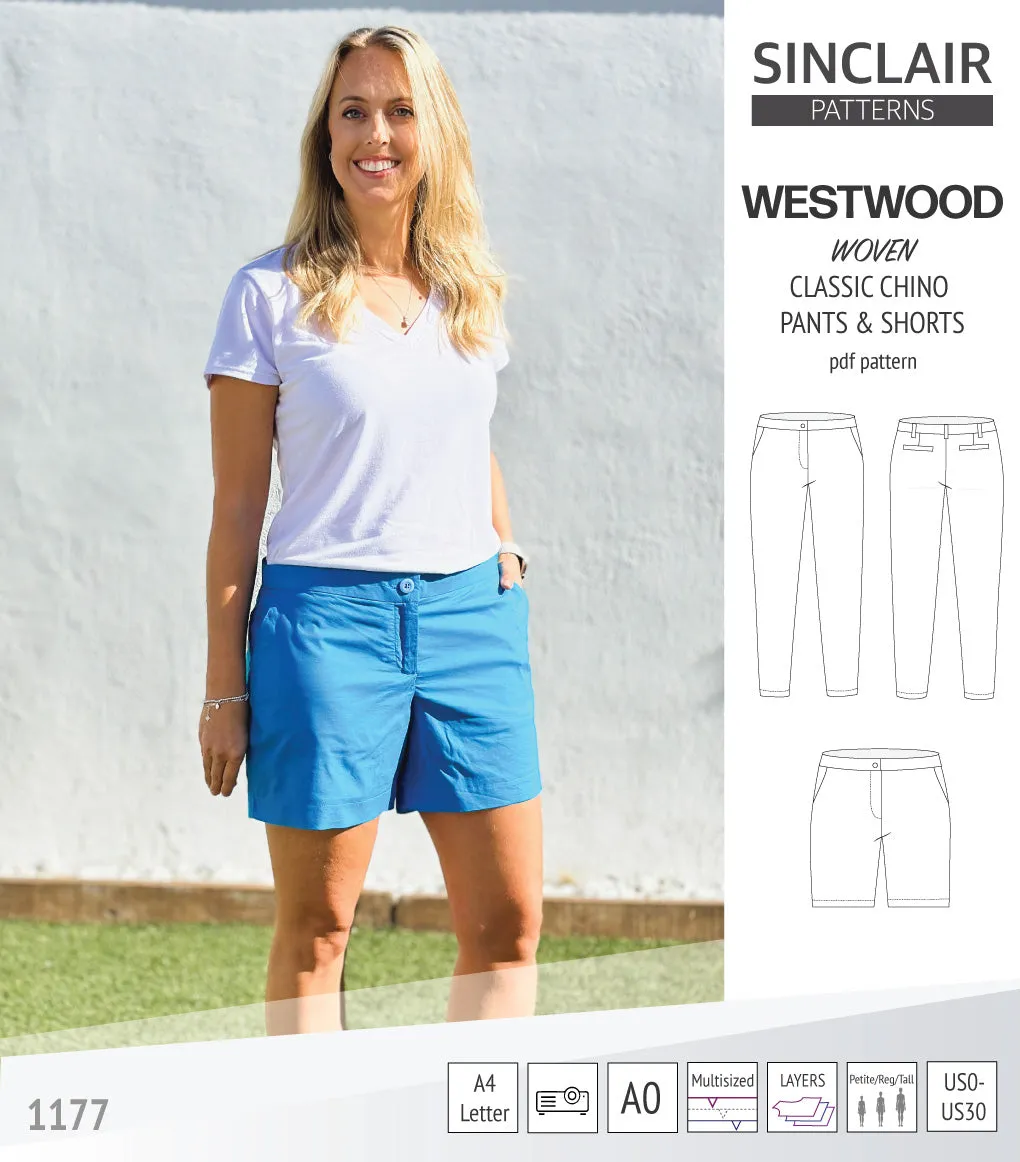 Westwood classic chino trousers for woven fabrics (PDF)