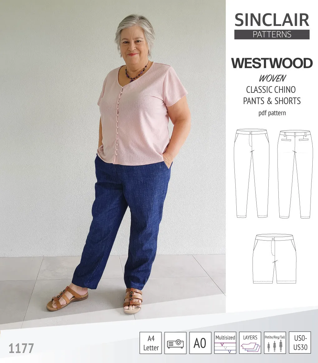 Westwood classic chino trousers for woven fabrics (PDF)