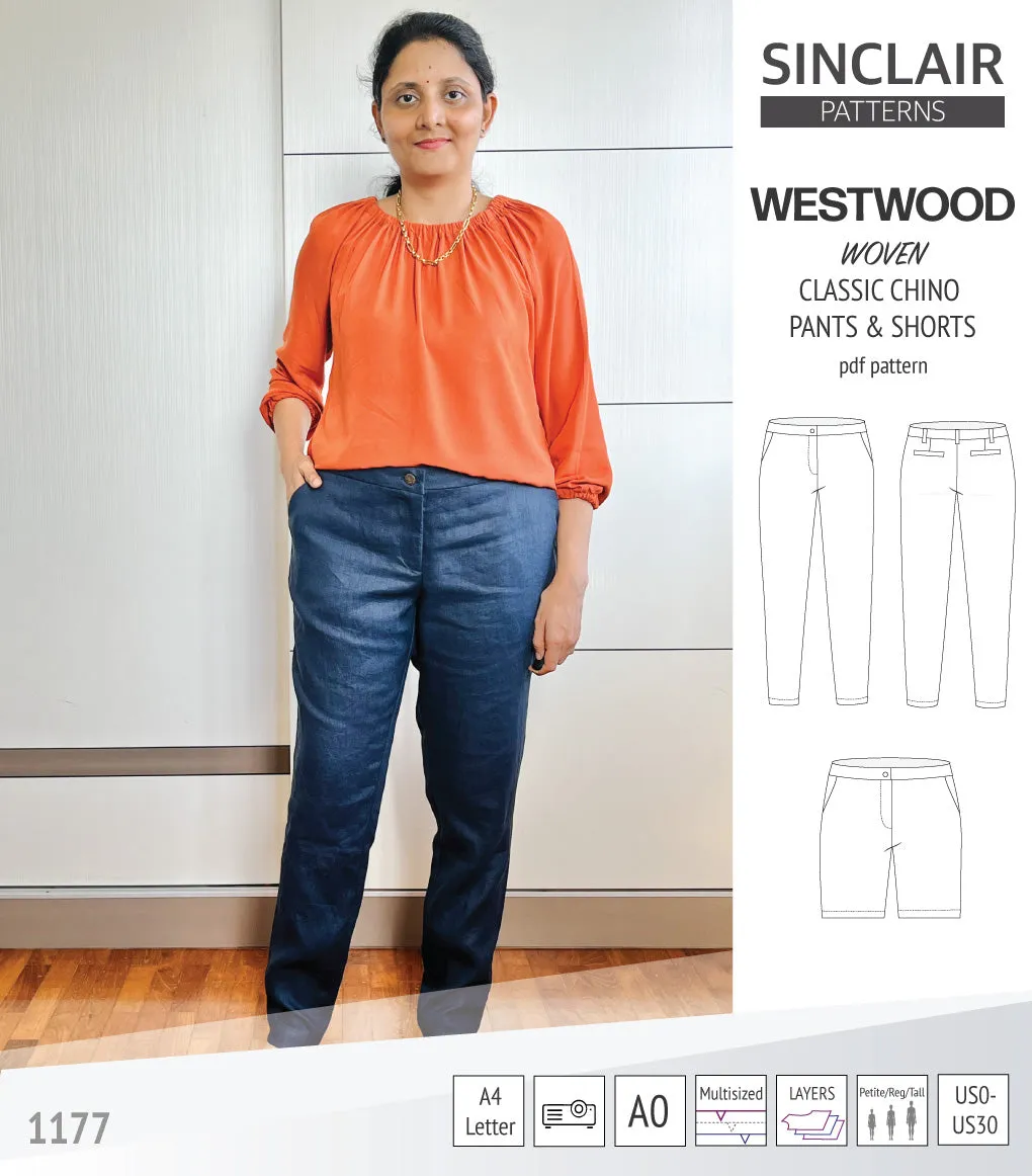 Westwood classic chino trousers for woven fabrics (PDF)