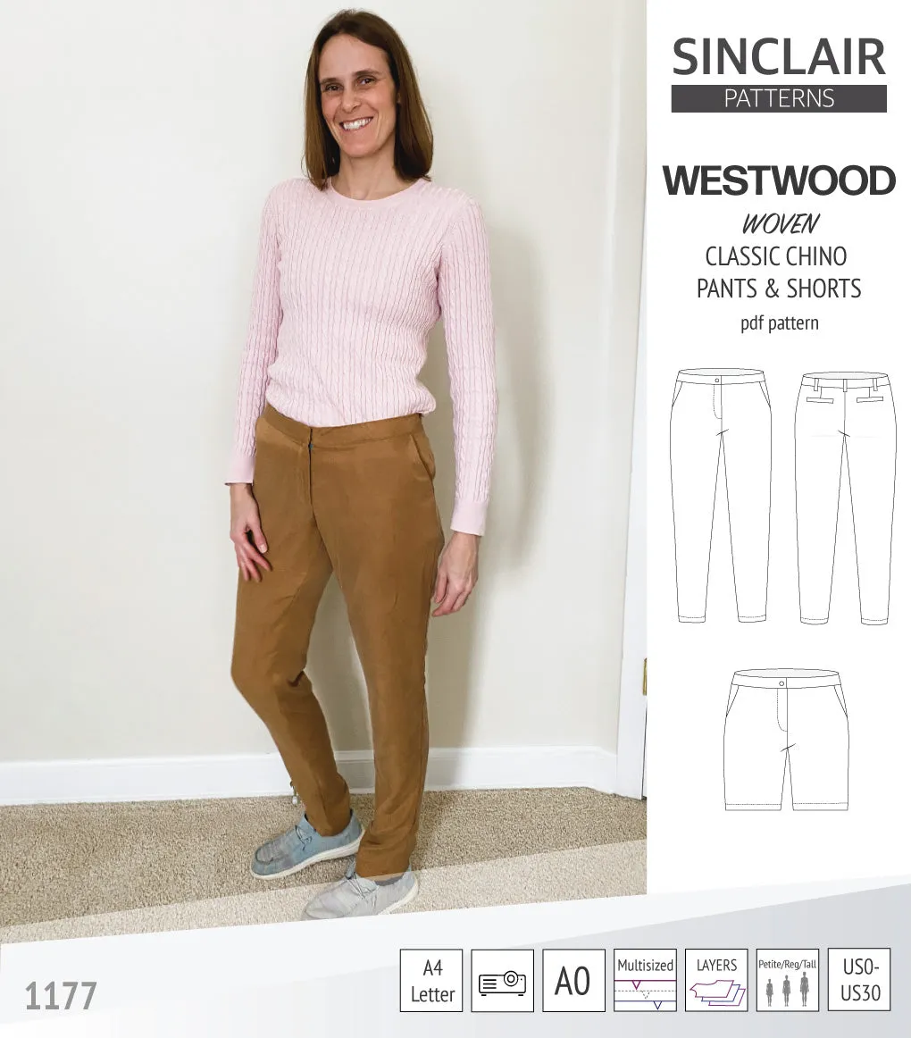Westwood classic chino trousers for woven fabrics (PDF)