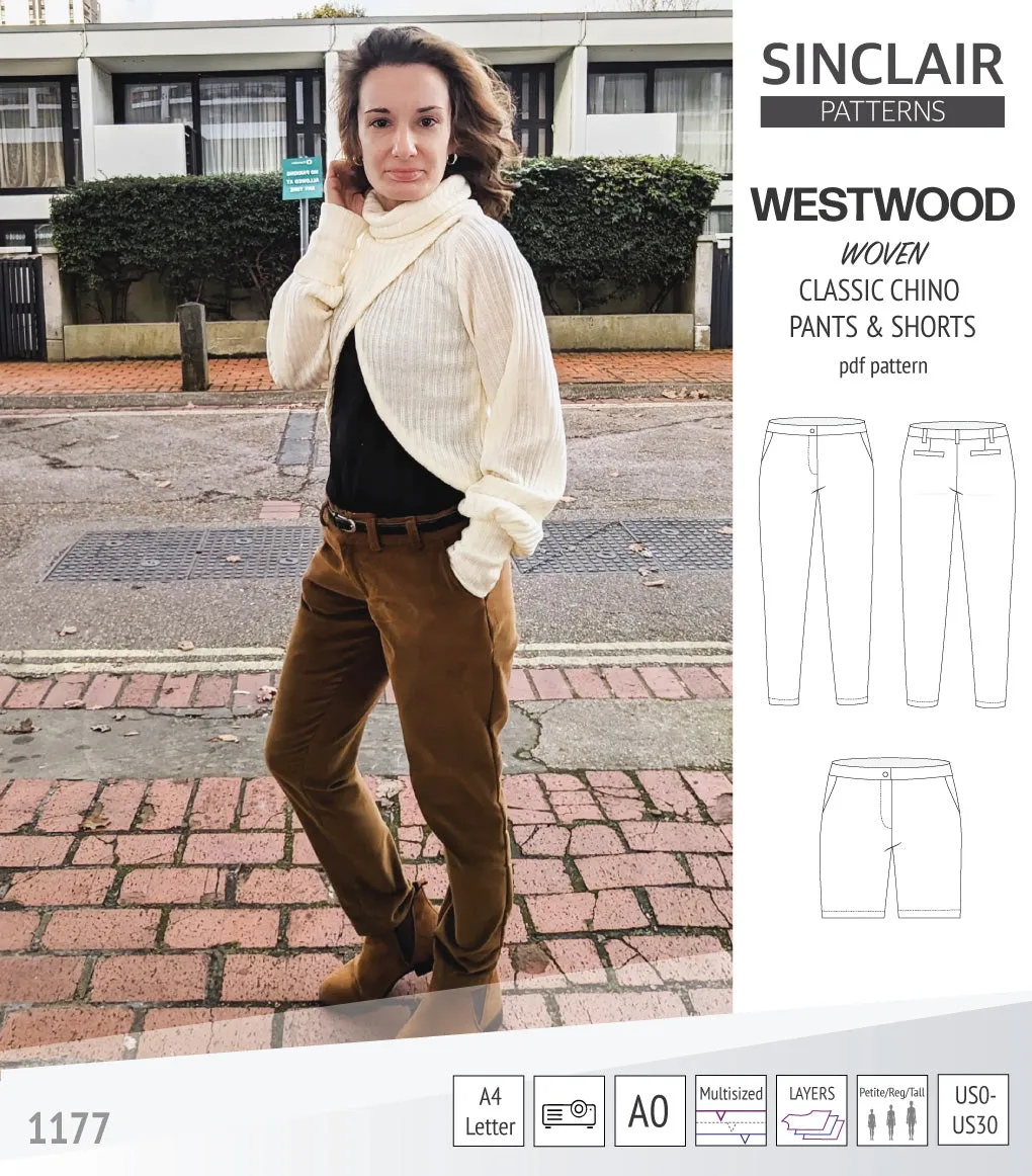 Westwood classic chino trousers for woven fabrics (PDF)