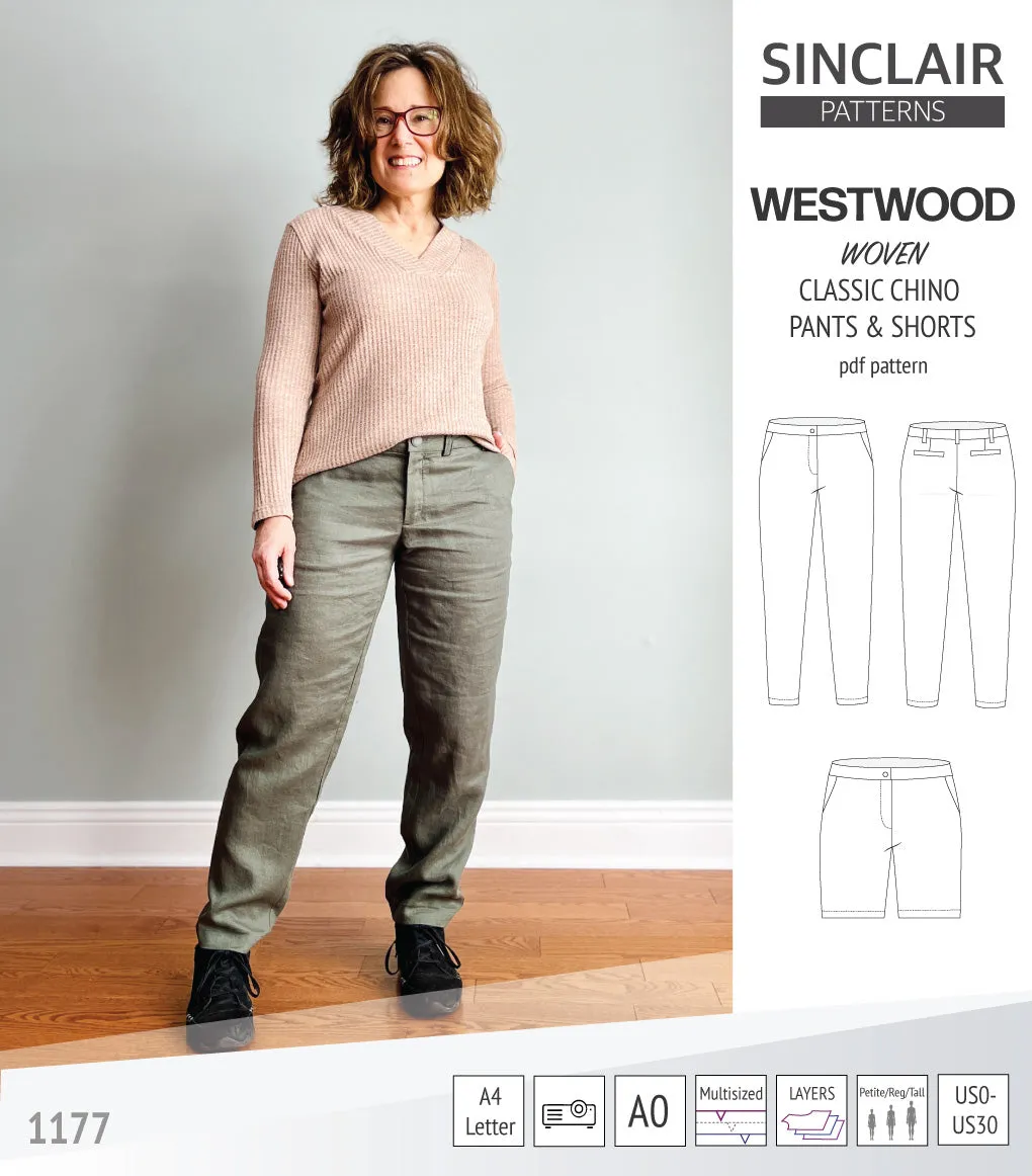 Westwood classic chino trousers for woven fabrics (PDF)