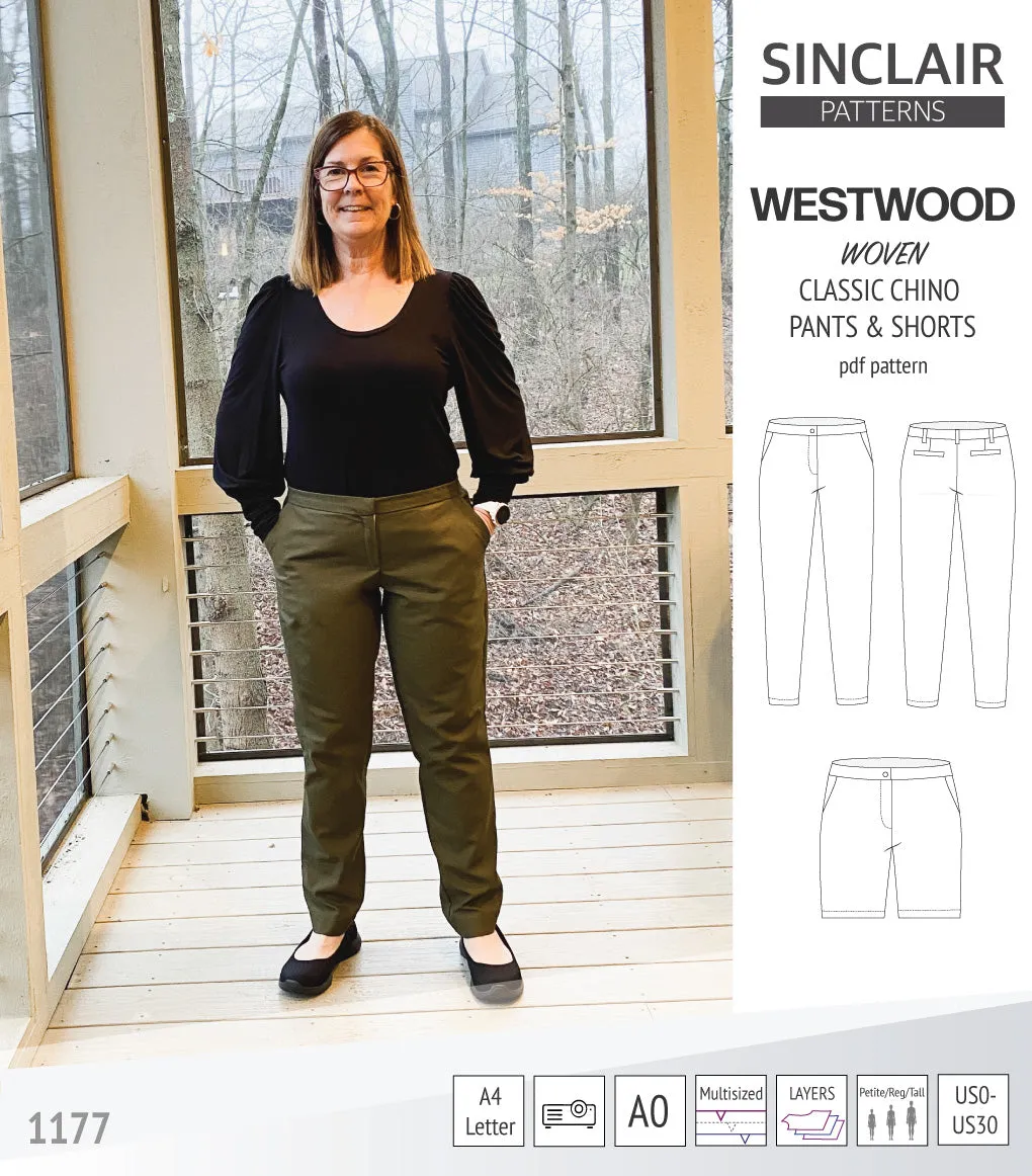 Westwood classic chino trousers for woven fabrics (PDF)
