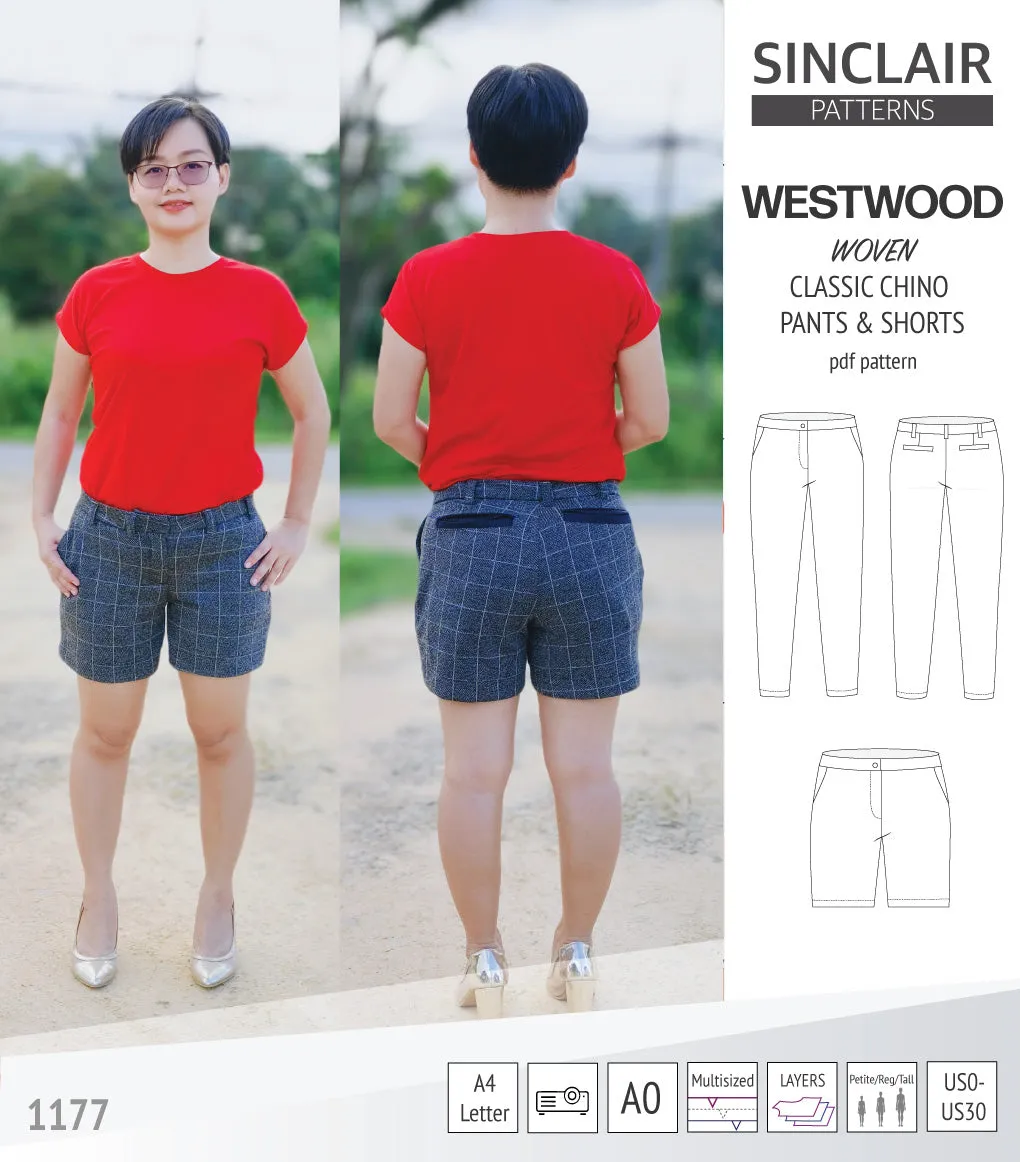 Westwood classic chino trousers for woven fabrics (PDF)