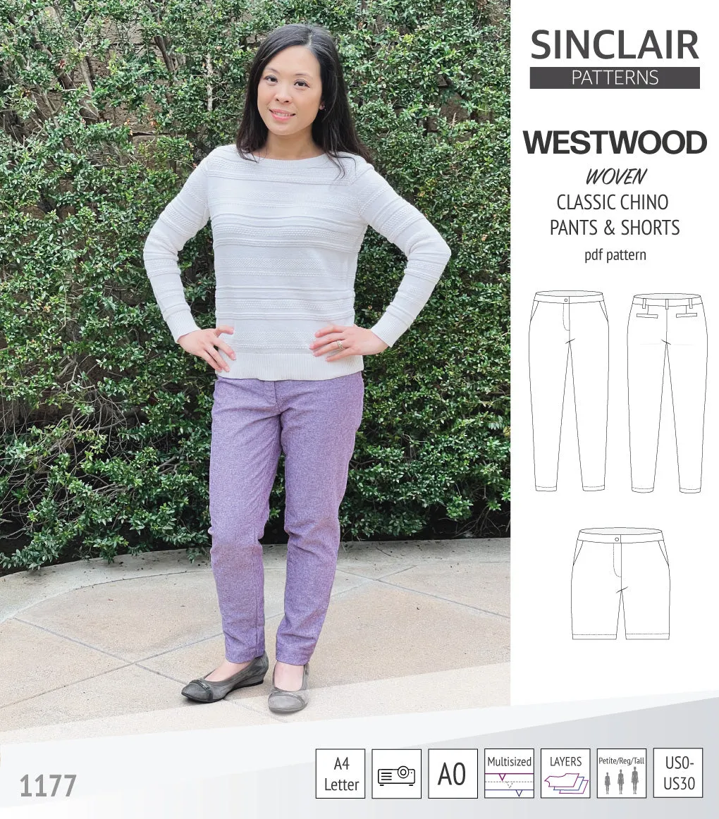 Westwood classic chino trousers for woven fabrics (PDF)