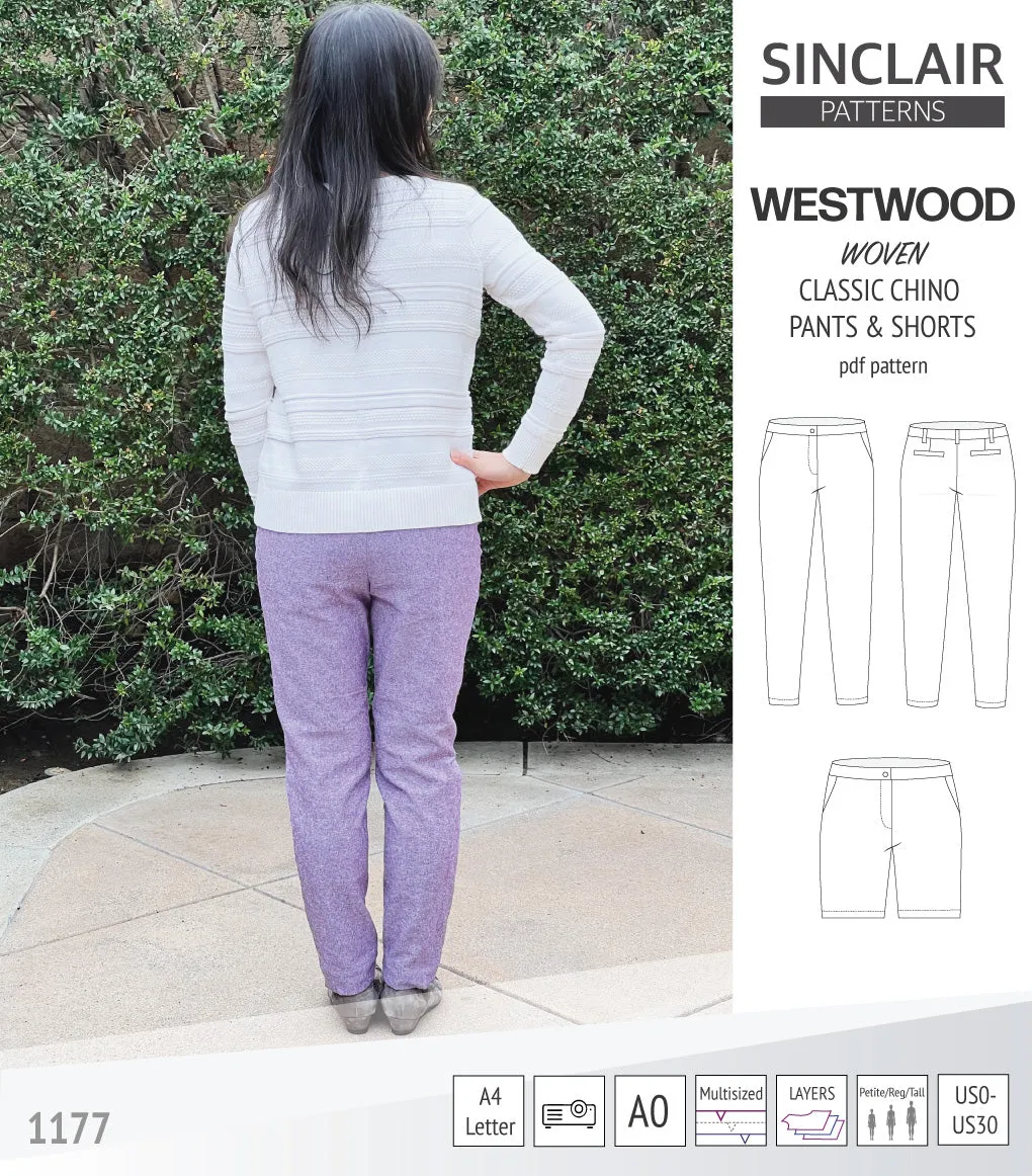 Westwood classic chino trousers for woven fabrics (PDF)