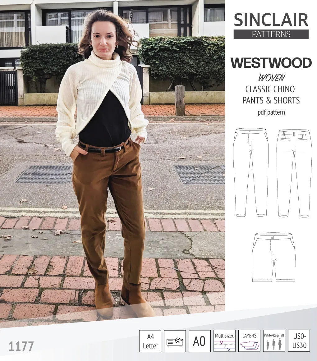 Westwood classic chino trousers for woven fabrics (PDF)