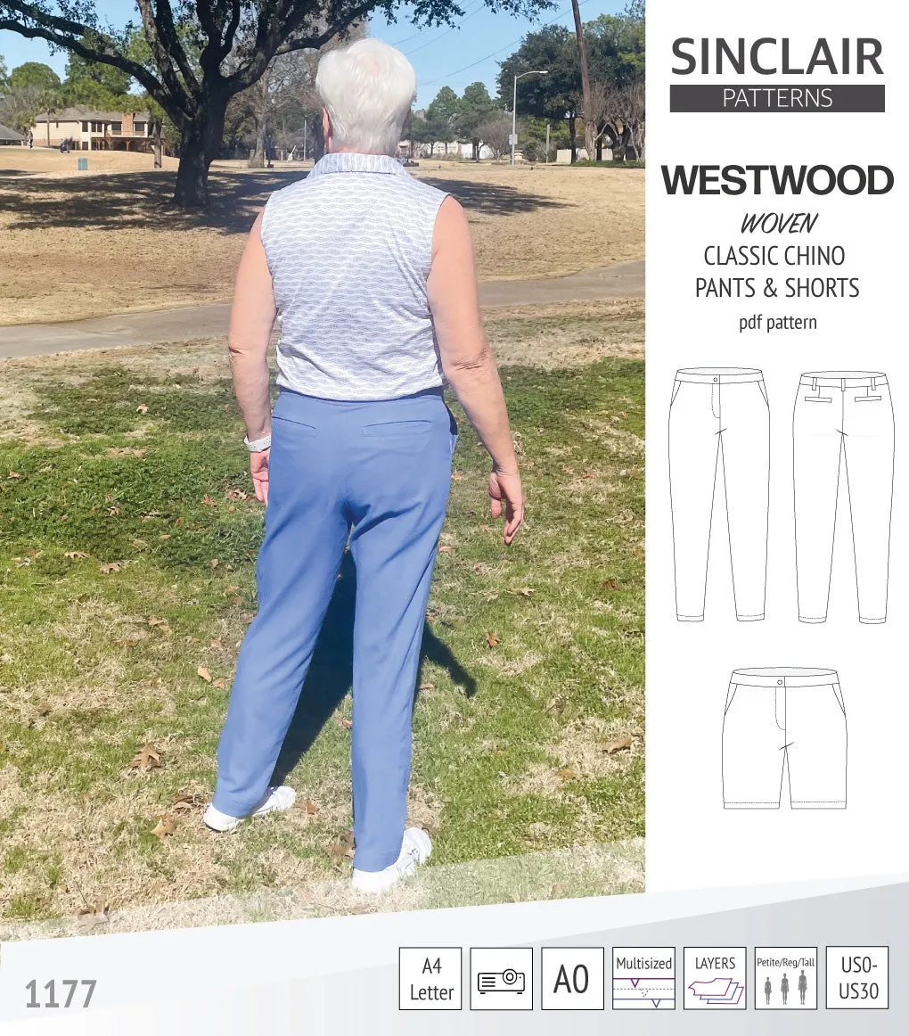 Westwood classic chino trousers for woven fabrics (PDF)