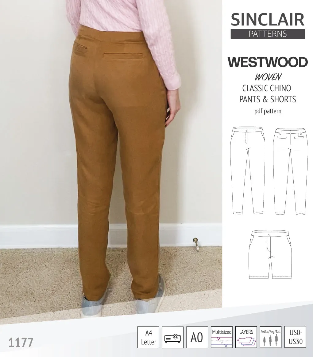 Westwood classic chino trousers for woven fabrics (PDF)