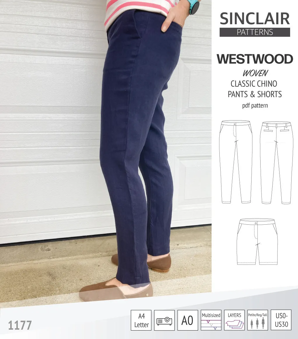 Westwood classic chino trousers for woven fabrics (PDF)