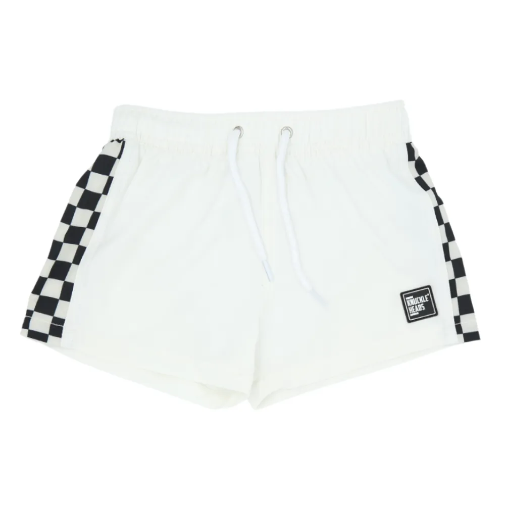 White Checkers Swim Shorts