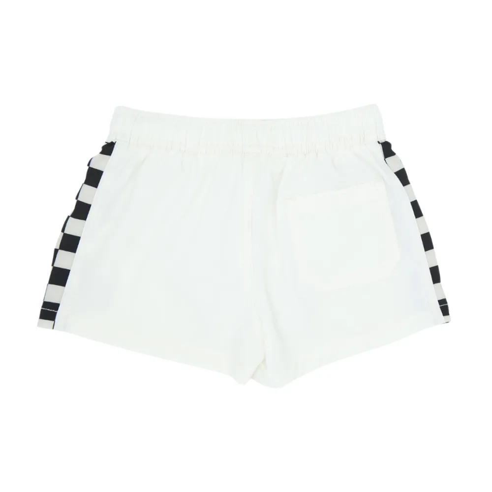 White Checkers Swim Shorts