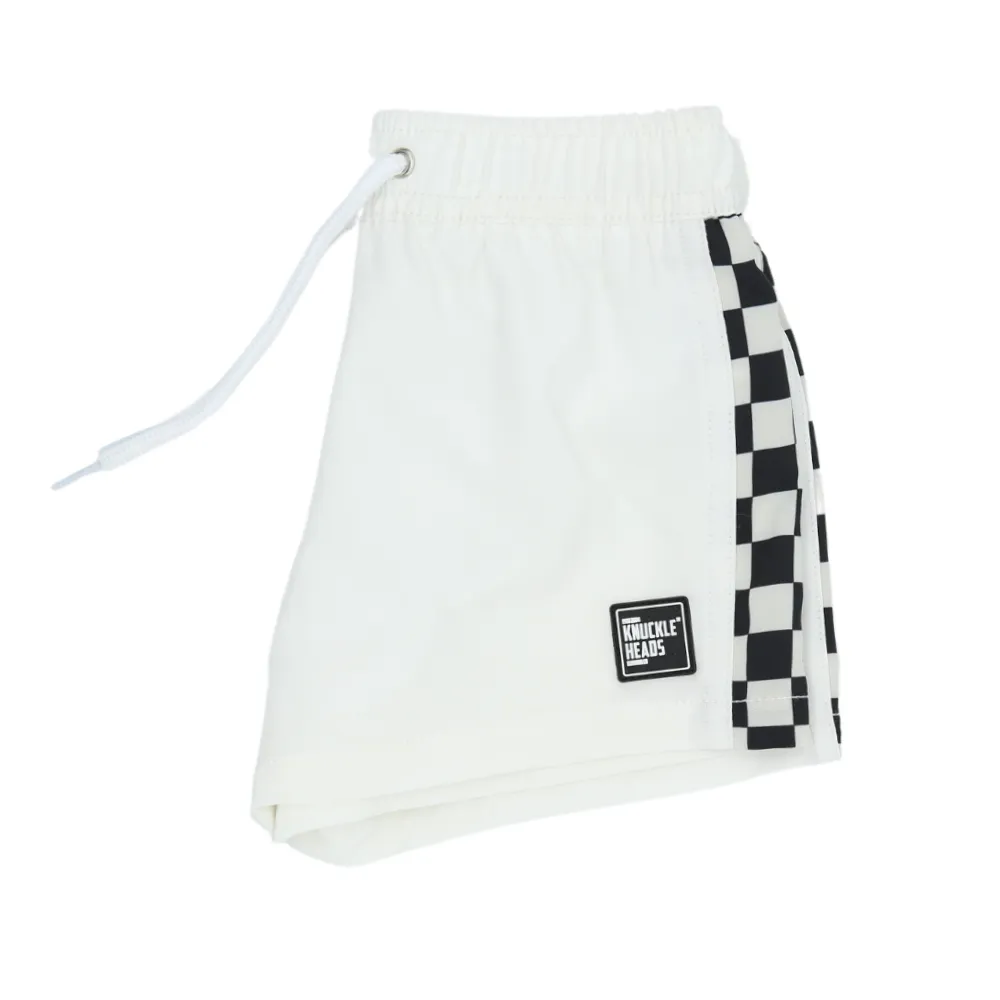 White Checkers Swim Shorts