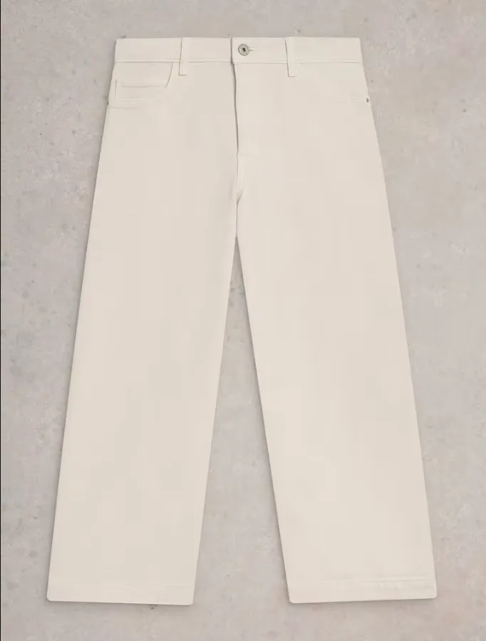 WHITE STUFF<BR>
Tia Crop Jeans<BR>
Blue, White<BR>