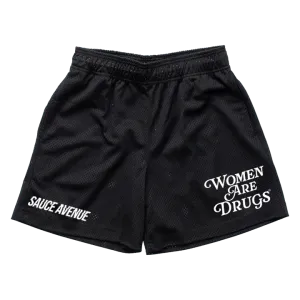 Women Are Drugs (WH) | Black Mesh Shorts
