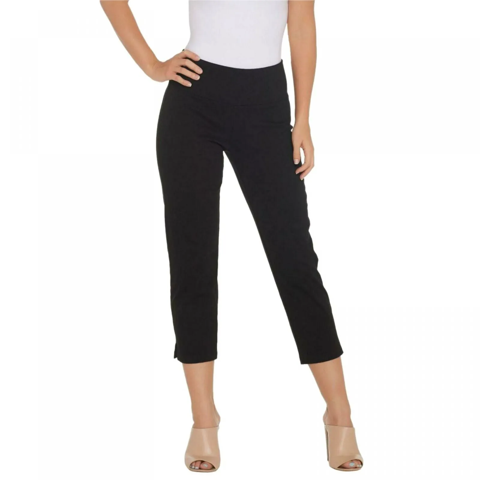 Women With Control Women's Petite Tummy Control Prime Stretch Crop Jeans