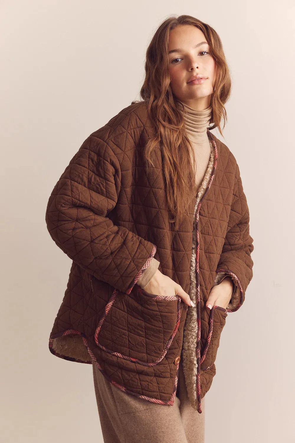 Wool Blend Shepherd Reversible Jacket