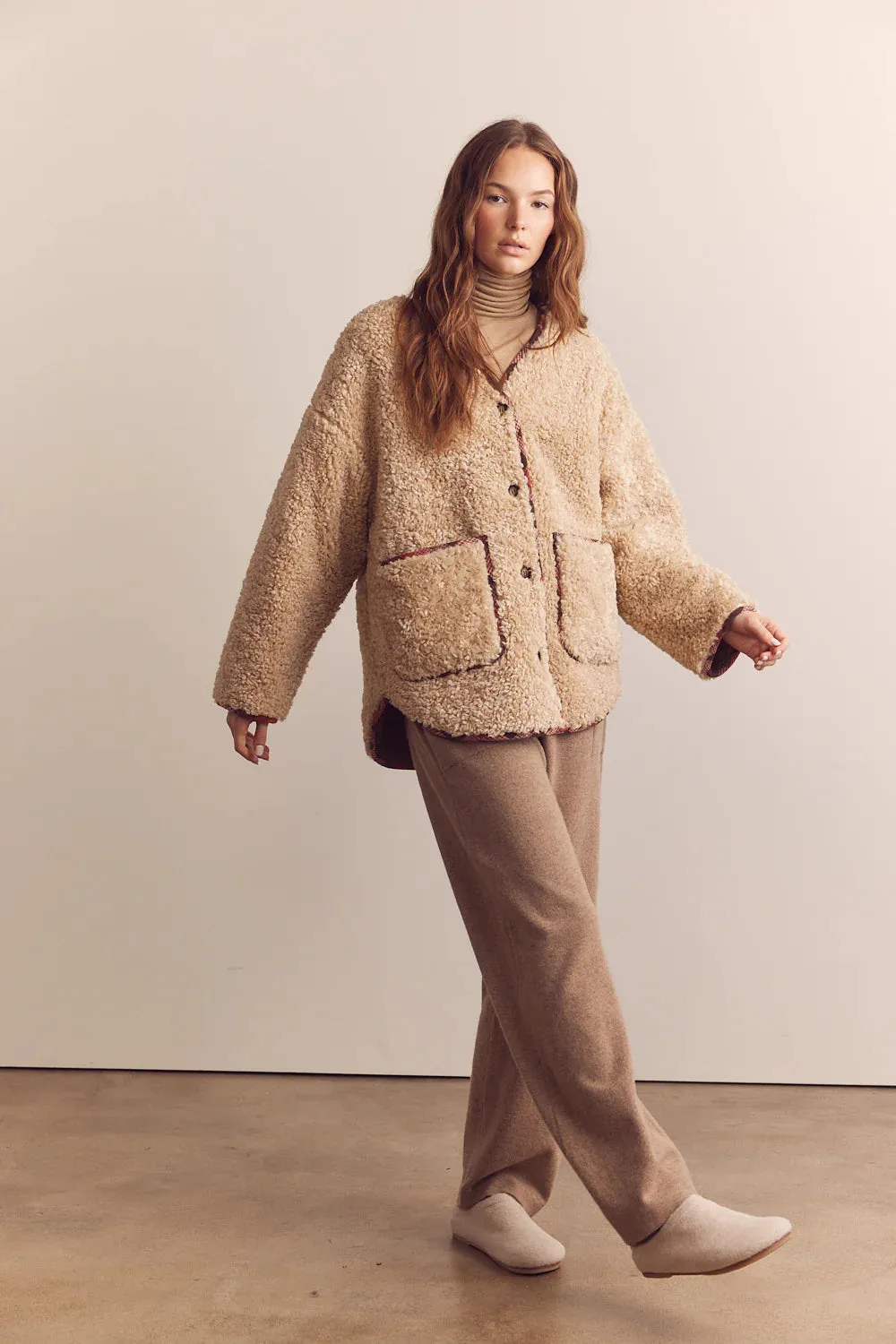 Wool Blend Shepherd Reversible Jacket