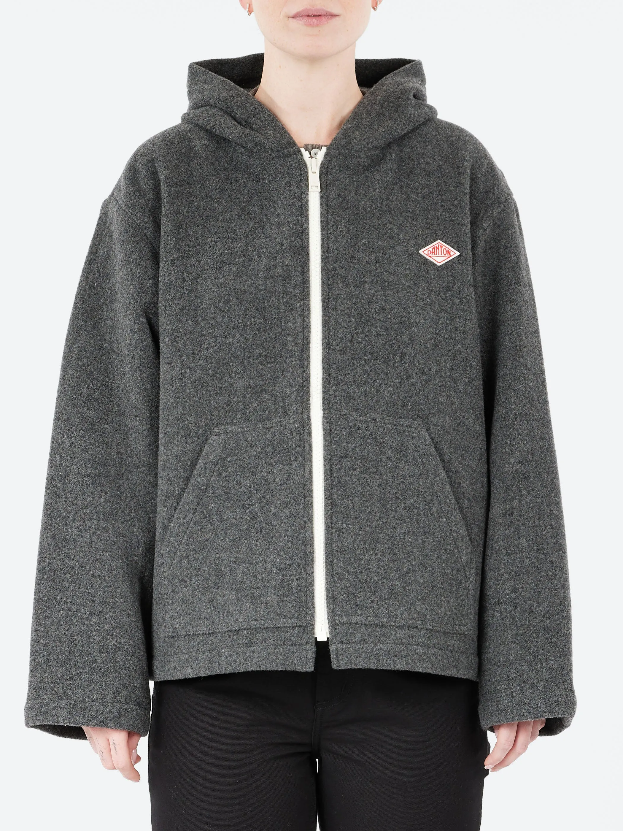 Wool Light Pile Hooded Jacket