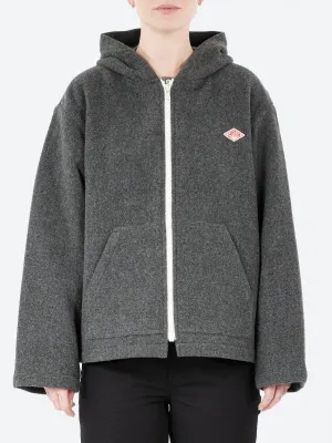 Wool Light Pile Hooded Jacket
