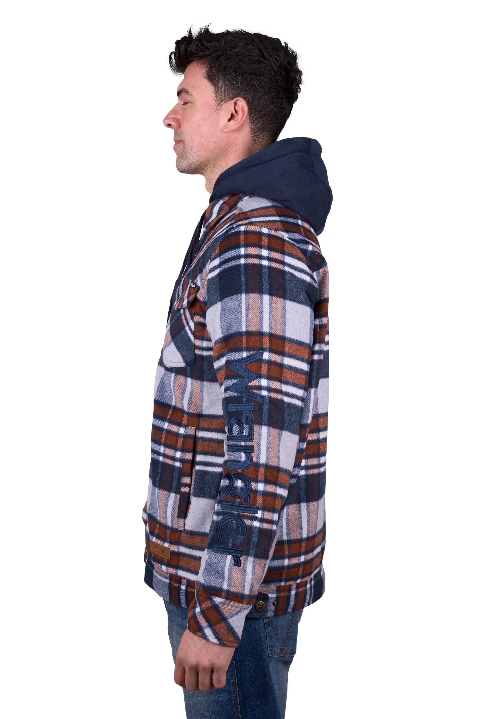 Wrangler MENS REID WOOL SHIRT JACKET - NAVY/TAN