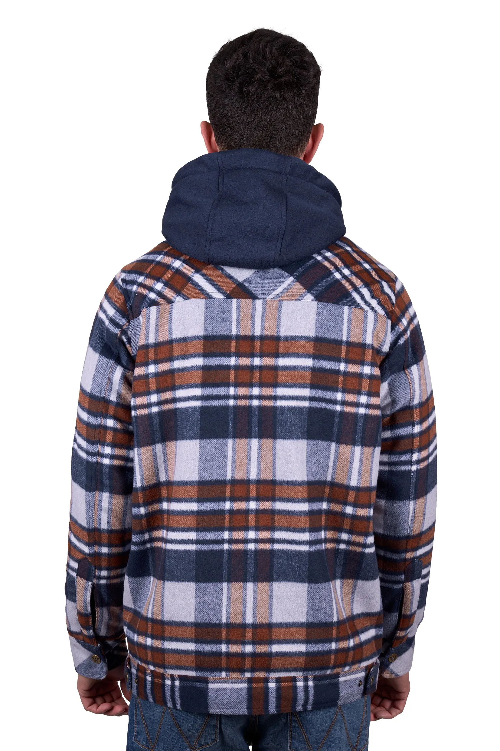 Wrangler MENS REID WOOL SHIRT JACKET - NAVY/TAN