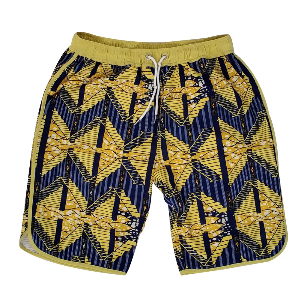 Yellow Lines Men's Swim Trunks